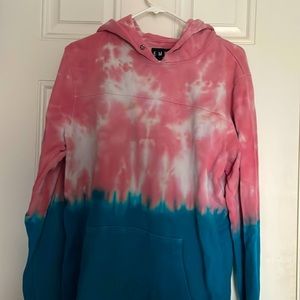 Blue/pink tye-dye hoodie